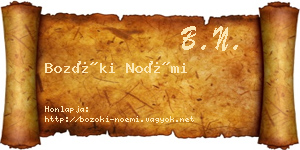Bozóki Noémi névjegykártya